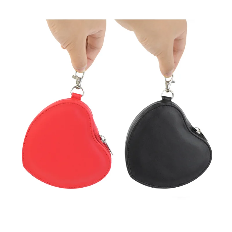 Fashion Shape Heart Coin Purse Key Chain Key Holder Wallet Key Chain Mini  Leather PU Keychain Women Bag Charm Pendant Keyring