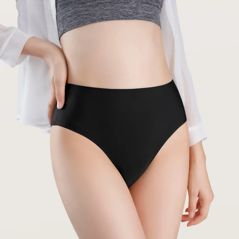High Waist Cheeky Style Satin Silk Women Seamless Bikini Underwear