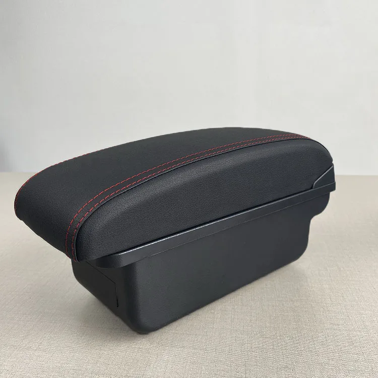 product universal split type car arm rest center console storage box adjustable armrest box with cup holder usb-4