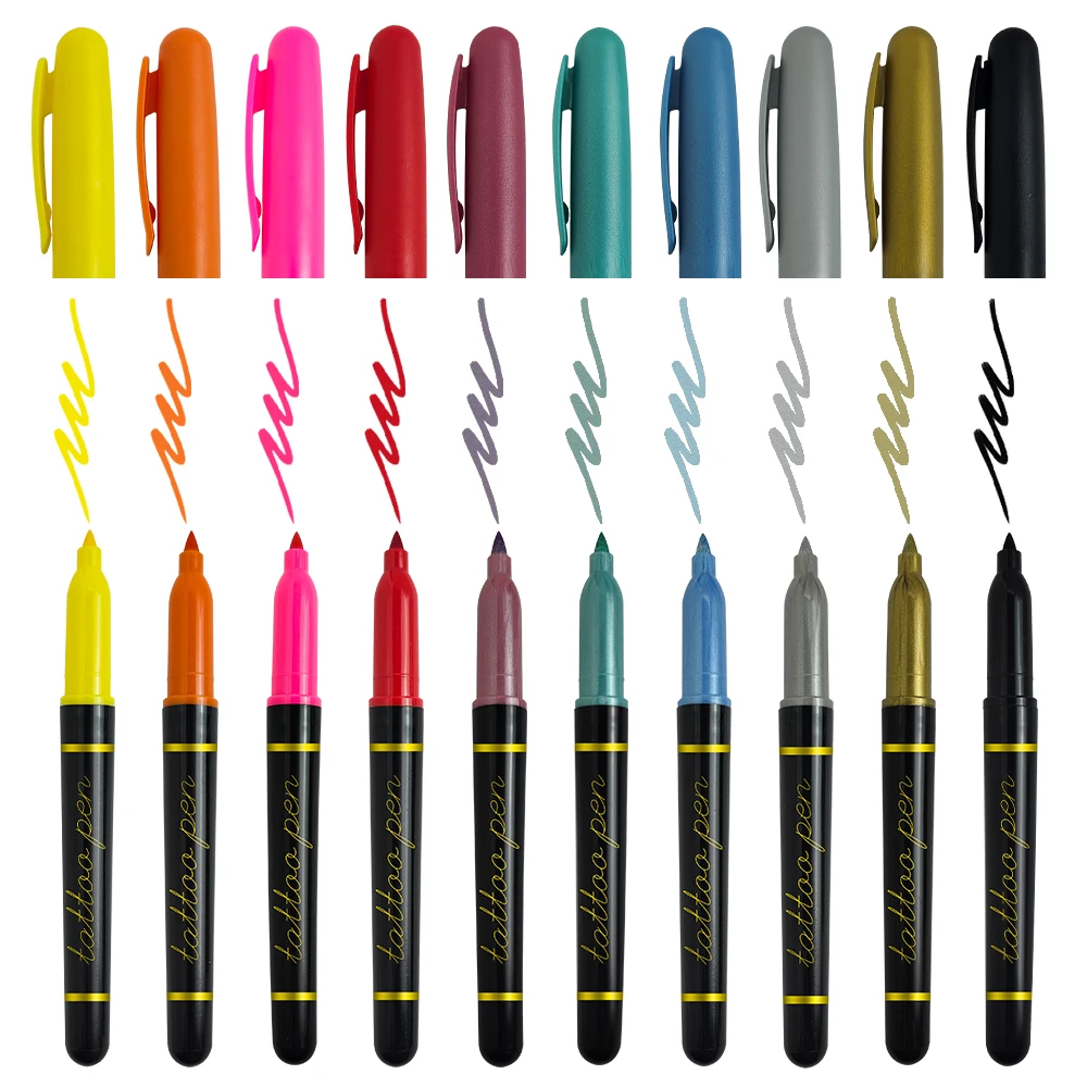 KHY Amzzon Hot Sale Washable Tatoo Non Toxic Skin Tattoo Temporary Marker  Pen - Main Image