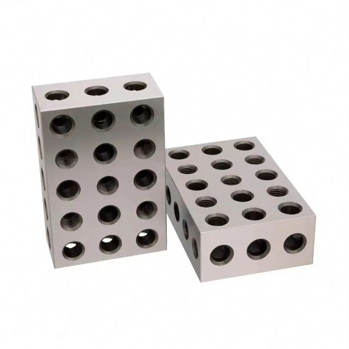 TEBAK Machine Tool 2pcs Ultra 2-4-6 23 Holes Setup Blocks Precision Block Aluminum Billet Anodized Solid Hydraulic 246 Block Set