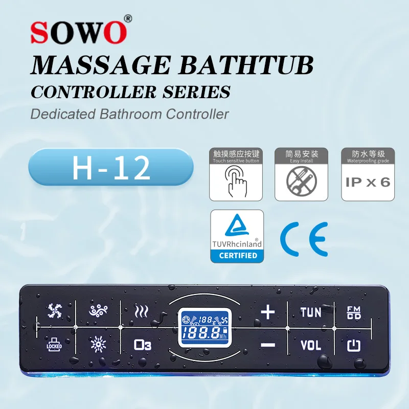 Spa Pool Touch Screen IPX6 Massage Bathtub Controller Temperature Control Box