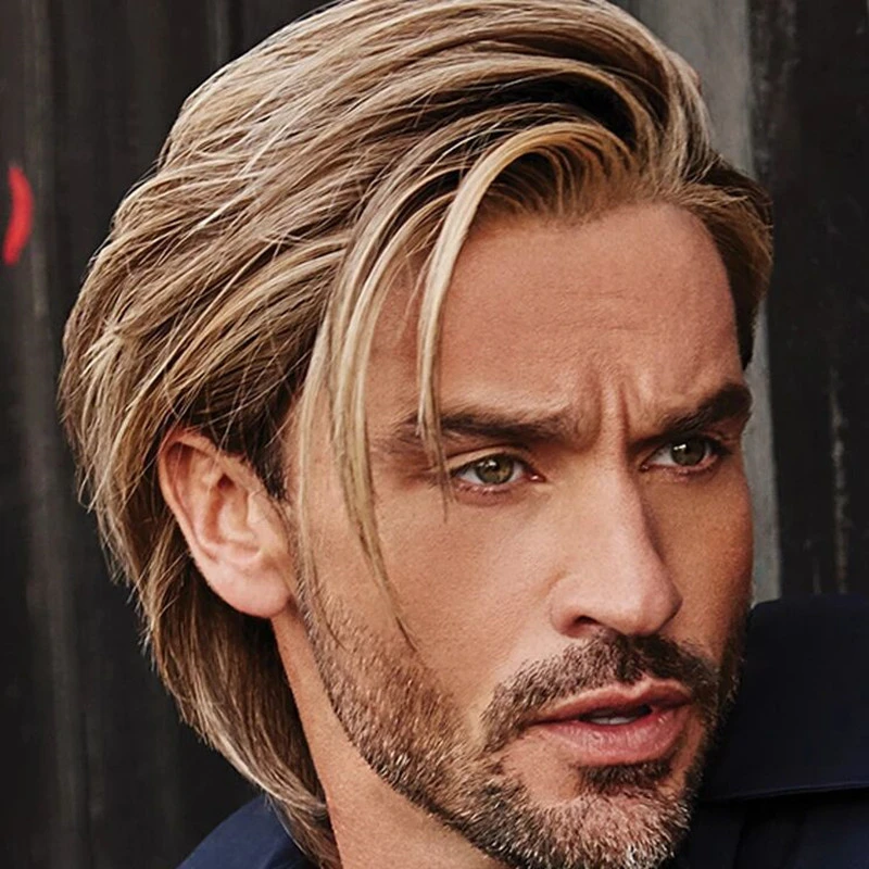 Hot Sale In Amazon Handsome Blonde Highlight Synthetic Hair Wigs For Man  Synthetic Hair Extension Headband Wigs For Black Men - Buy Handsome Blonde  Highlight Synthetic Hair Wigs,Synthetic Hair Wigs,Hair Wigs For
