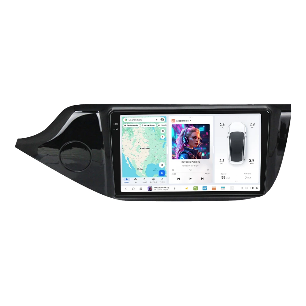 DUDUAUTO DUDU7 Car Stereo Android Auto Wireless Carplay Audio Player for Car for KIA CEED 2012-2016