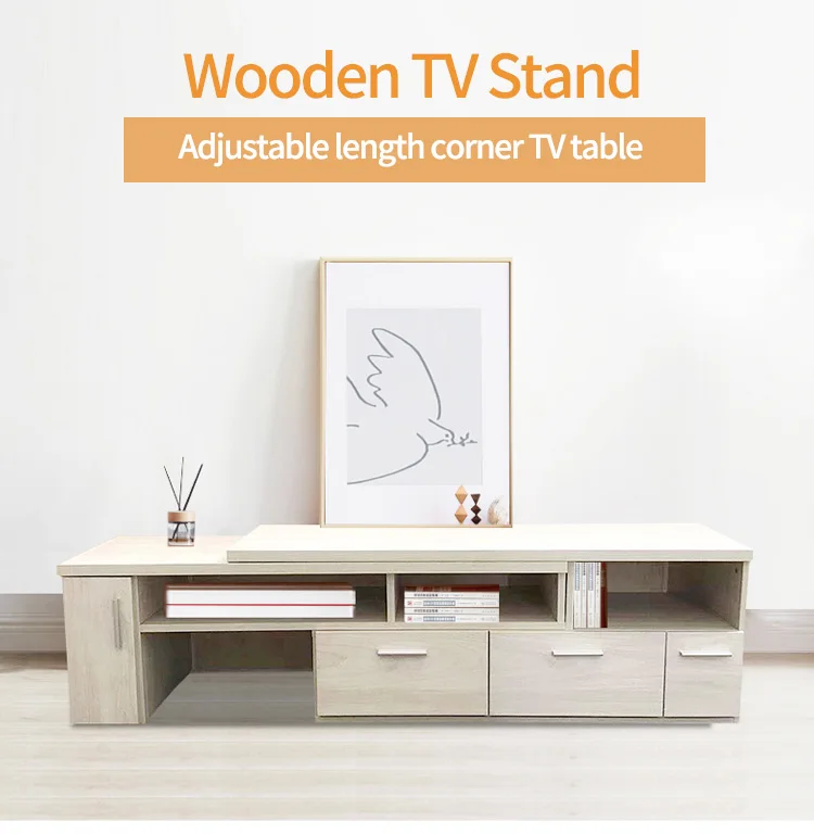 Latest Modern Adjustable Length Corner Tv Table With Drawer Home Tv