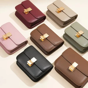 A-119 Women's High-End Retro Leather Crossbody Bag Small Square Large Capacity Stylish Genuine Leather Woman Bag