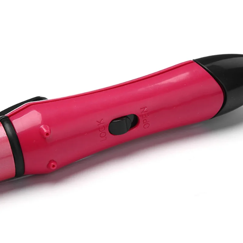 Оптовая продажа титановое 360 градусов Поворотный сетевой шнур розовые цветы ручной щипцы для завивки волос