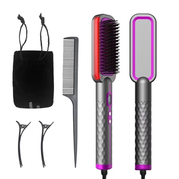 Newest PTC Heating Womens Enhanced Hair Stretcher Straightener Brush Comb in Pakistan Price