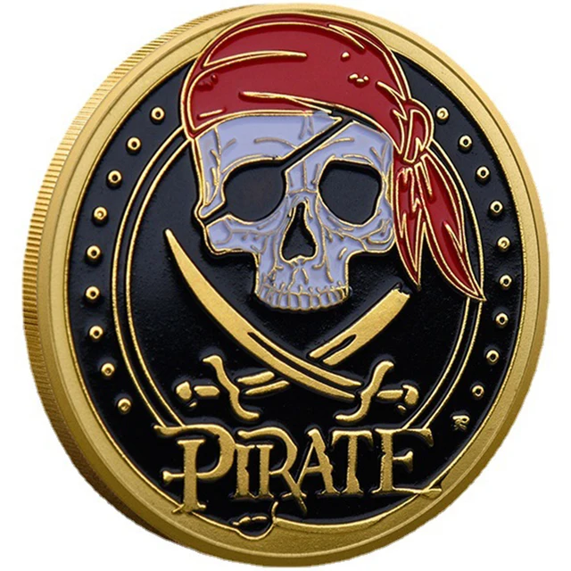 U.S. Commemorative Medal Pirate Coin 3D Relief Enamel Metal Badge