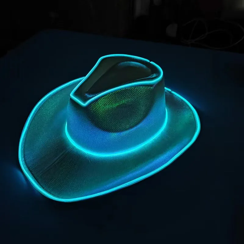 Pafu Colorful Led Light Up Hat Adult Cowboy Cowgirl Hat For Halloween ...