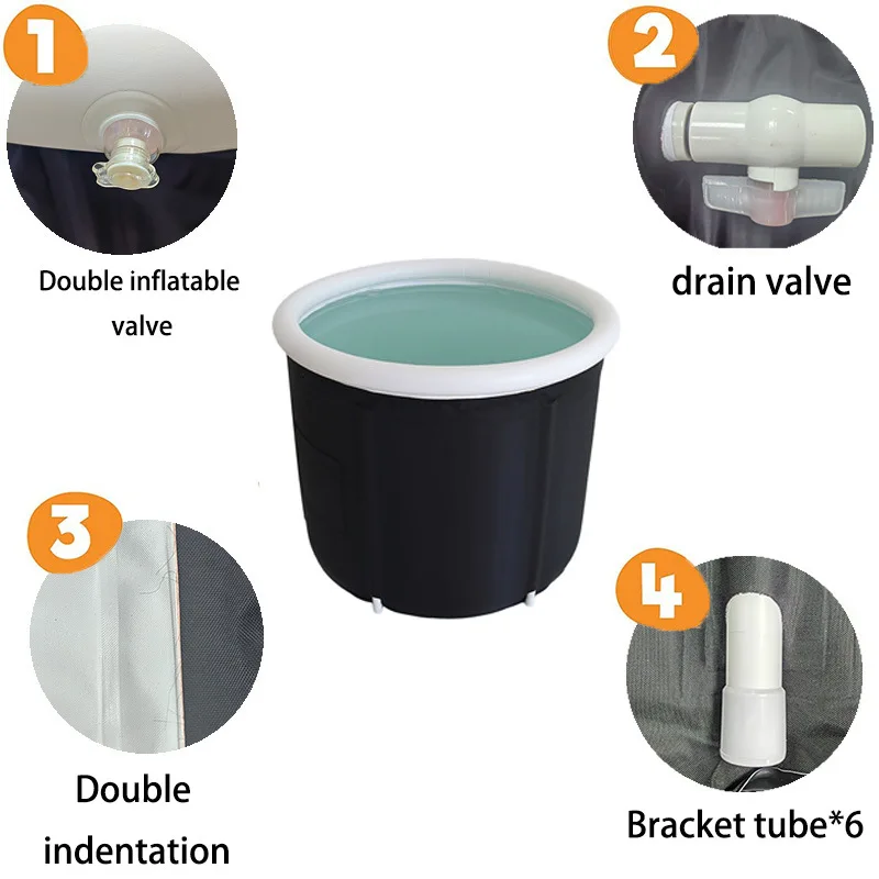 Складная ванна снаружи для летней надувной ванны со льдом портативная Ванна из ПВХ 75*75 см оптовая продажа с