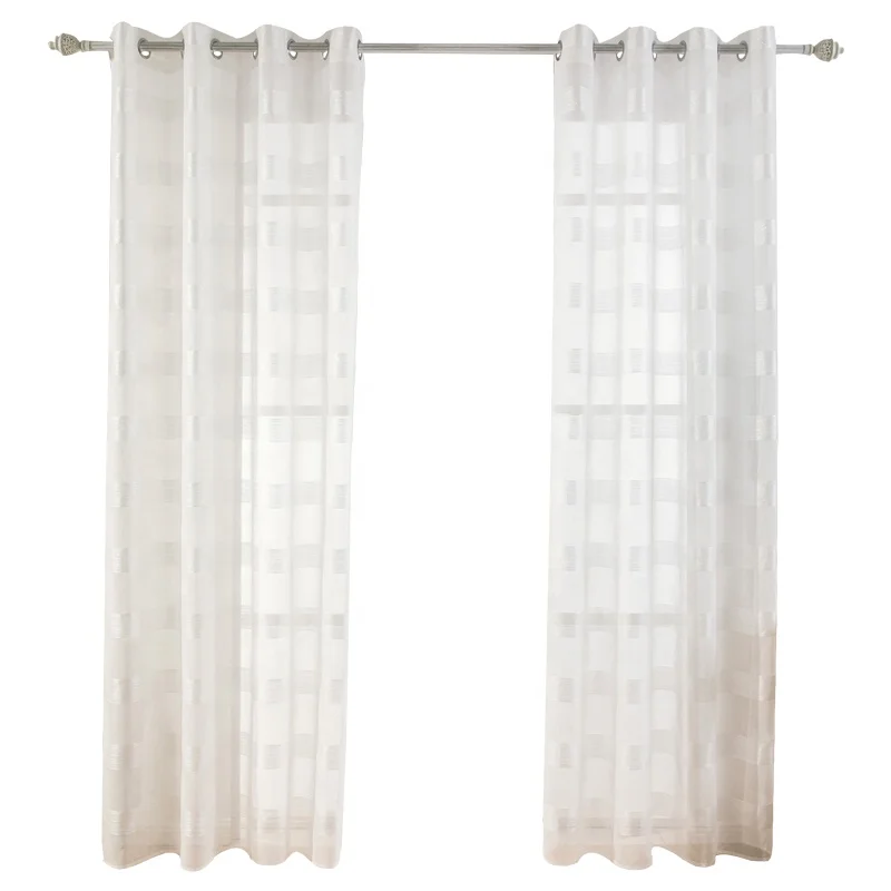 Polyester White Living Room Curtain