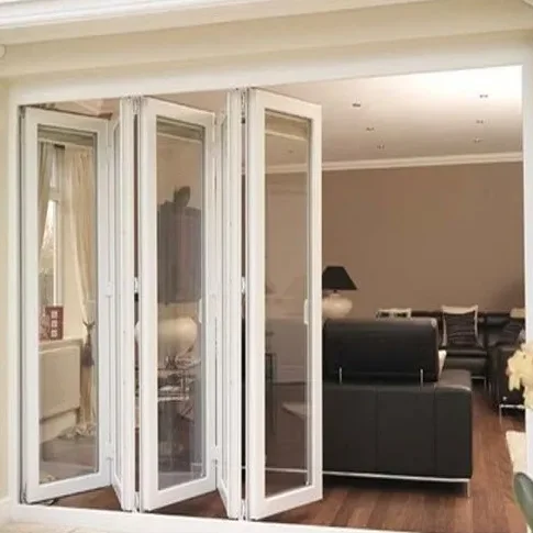 Wholesale Modern French Style Polycarbonate Sliding Folding Door Waterproof Automatic PVC Shower Door Finished for Apartments