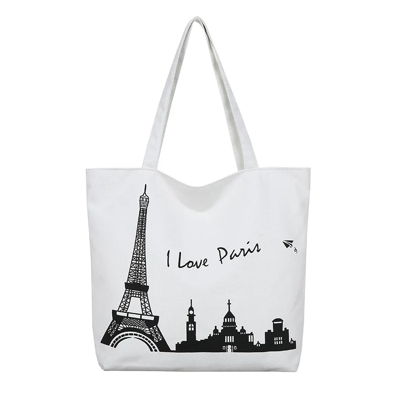 Cartoon Print Tote Custom Rope 100% Natural Cotton Best Grocery Service Supremacy Printable Reusable Canvas Shopping Bags