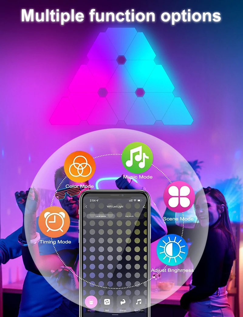 Smart Light Panel LED Triangle Lights RGBIC Game Sync