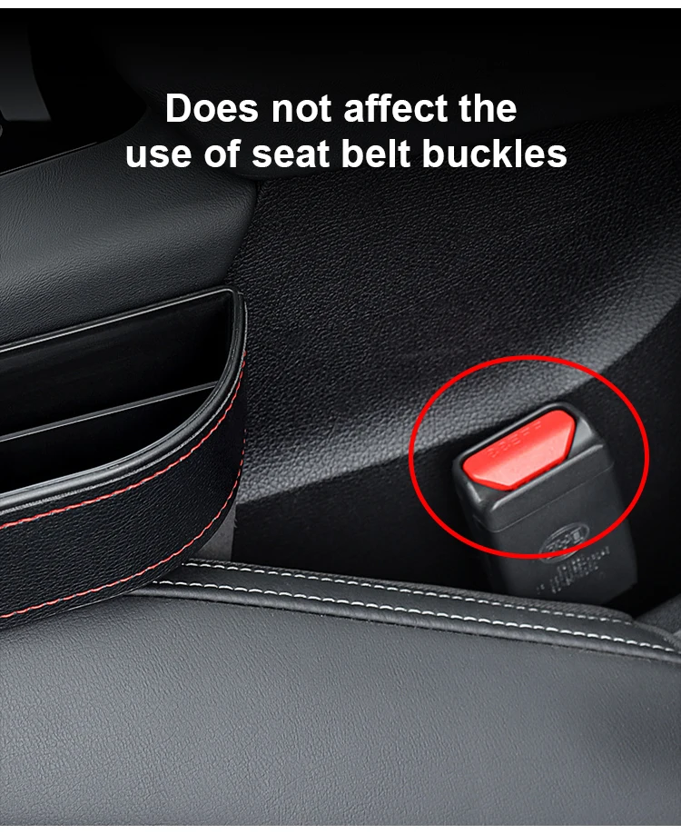 Car Seat Side Gap Filler Seat Leakproof Finisher Multifunctional Leather Storage Box Water Cup Holder Interior Accessories