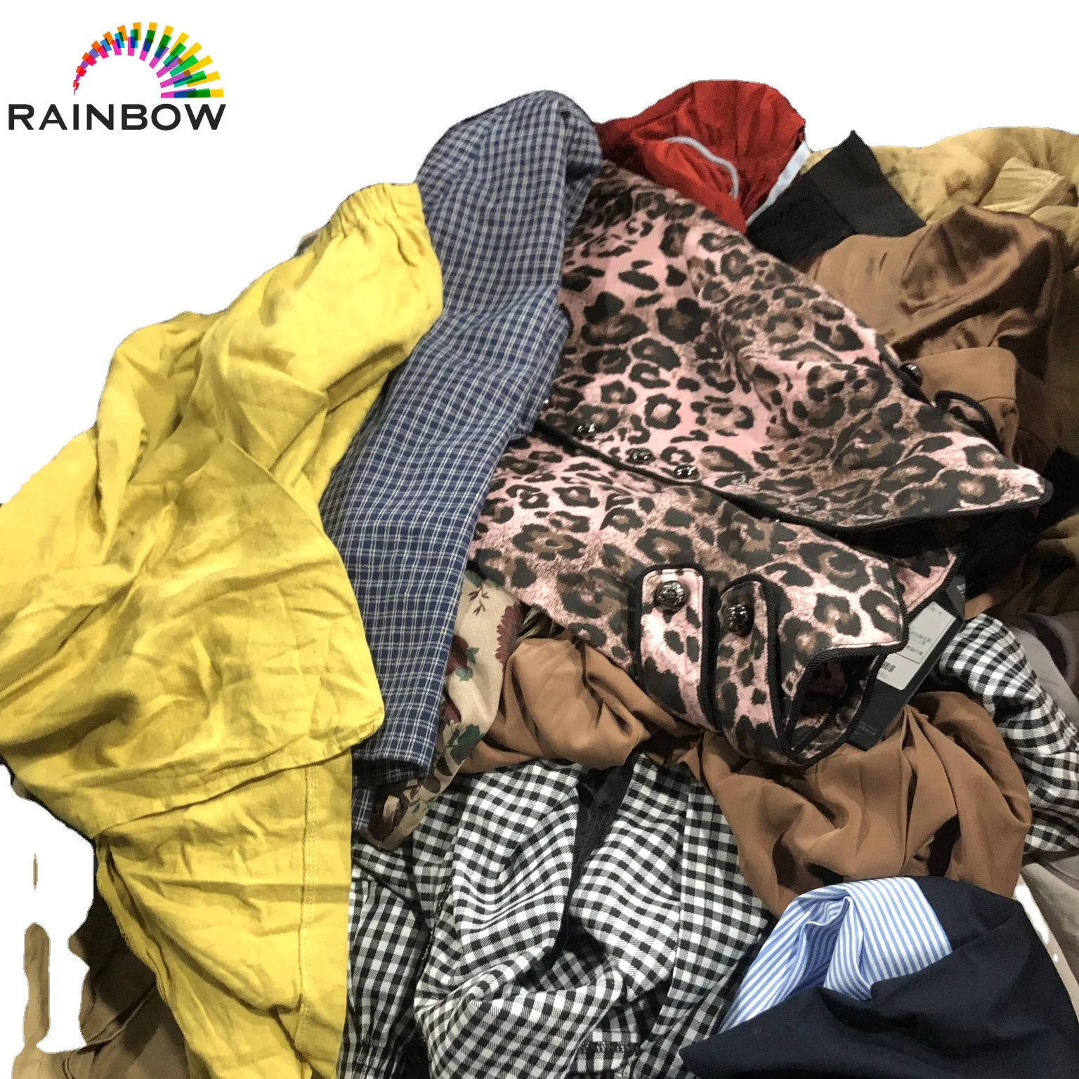 Designer Used Mixed Clothes Thrift Orange Yellow Transparent Ukay Bales