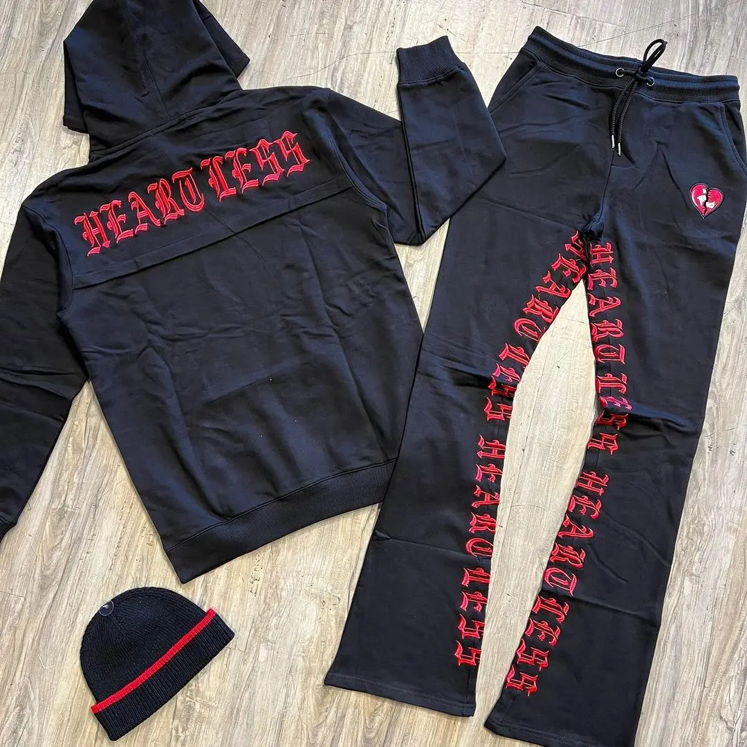 Custom Wholesale High Quality 100 Cotton Logo Sweat Pants Tracksuit