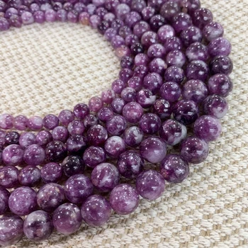 Lepidolite Natural Round Beads Gemstone Beads Necklace Jewelry Making Supplies Wholesale Beads