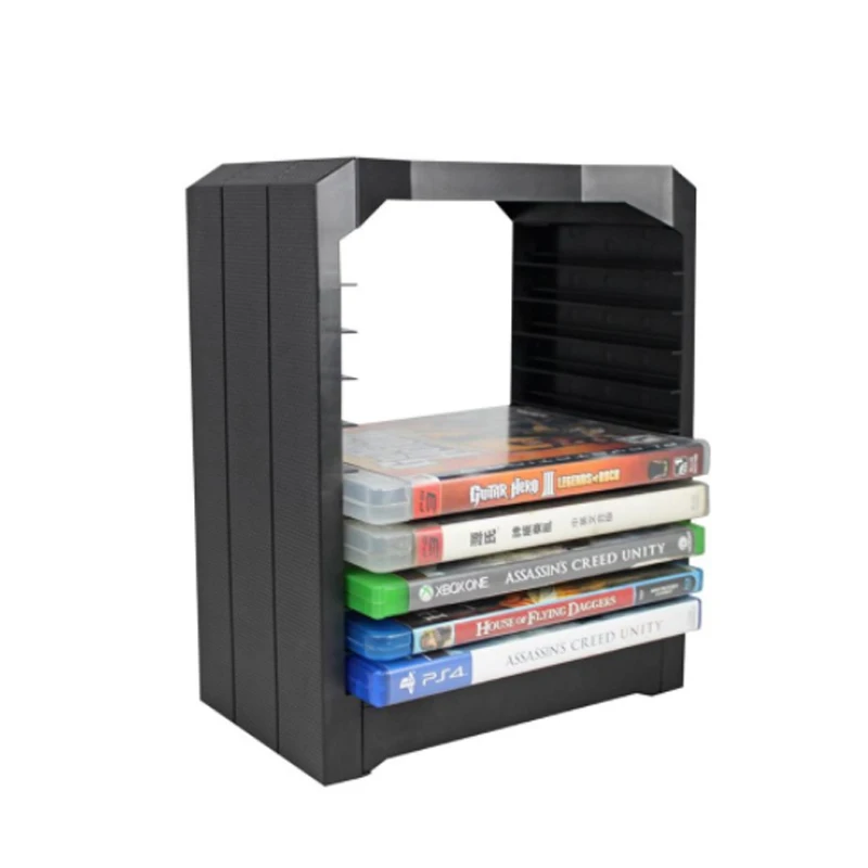 Multi Functional Disk Storage Tower for PS4 Games Discs Storage Tower Holder 10 Game Disks Organizer for PS5 Games