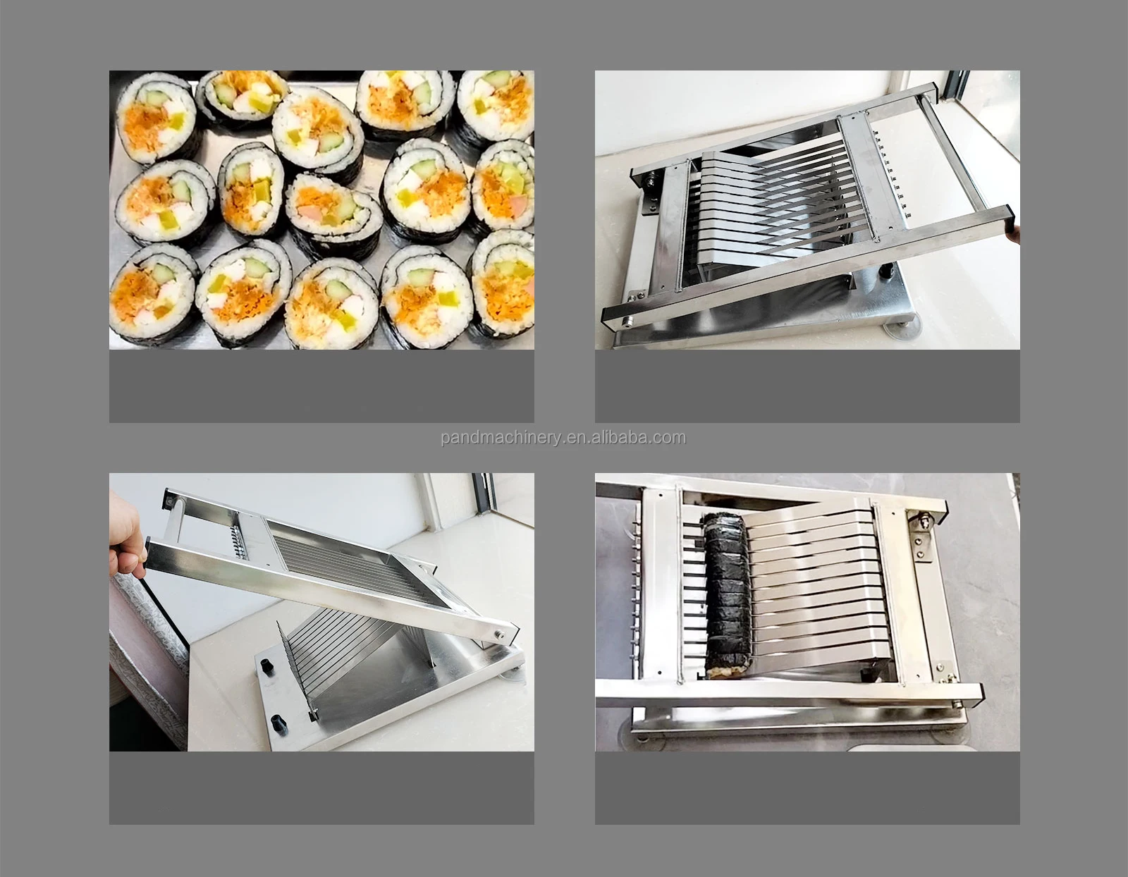 304 Stainless Steel Manual Seaweed Sushi Roll Cutter Cutting Machine - Image 6