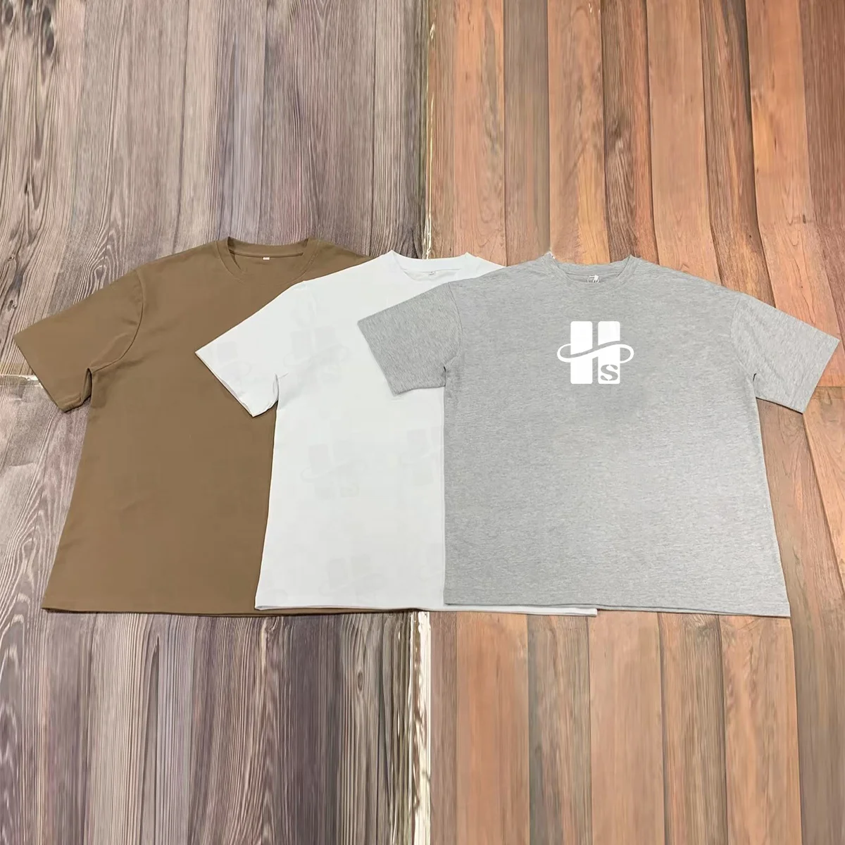 JL1128D Wholesale Men’s Fit Polyester Cotton T-Shirts Heavyweight Grey Plain Blank T-Shirt for Men