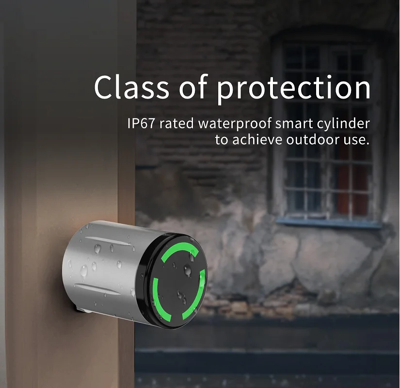 2025 Digital Smart NFC App Mortise Lock Cylinder Keyless Door Lock with IP67 Waterproof