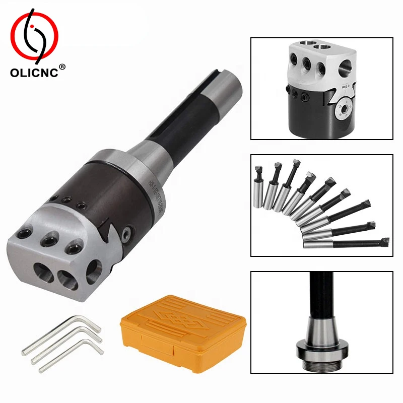 OLICNC boring head R8 12mm boring heads with r8 shanks MT2 MT3 C20 NT30 Boring tool holder for milling machine r8 boring head set - F1 Boring Heads & sets - 2