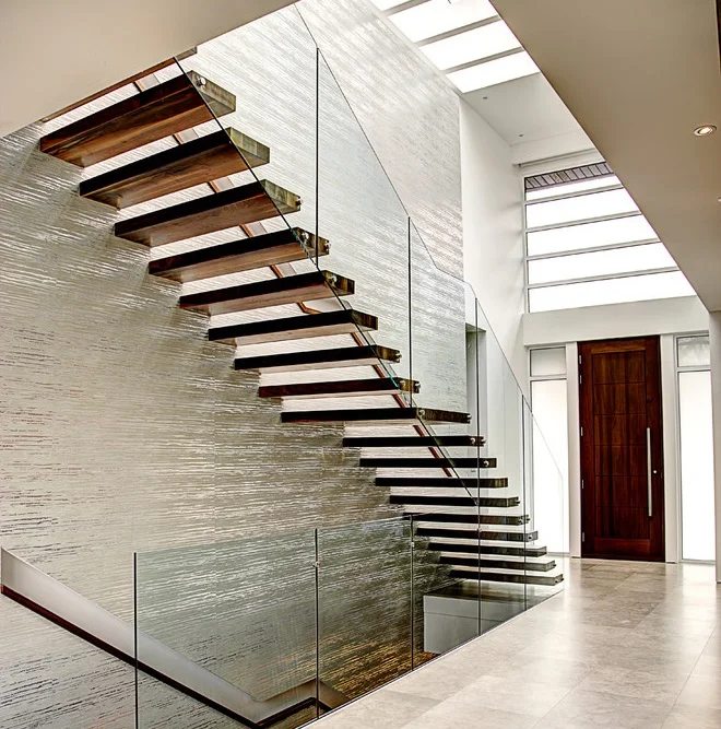 Floating Stairs Concrete Wooden Tread Floating Stairs Brackets