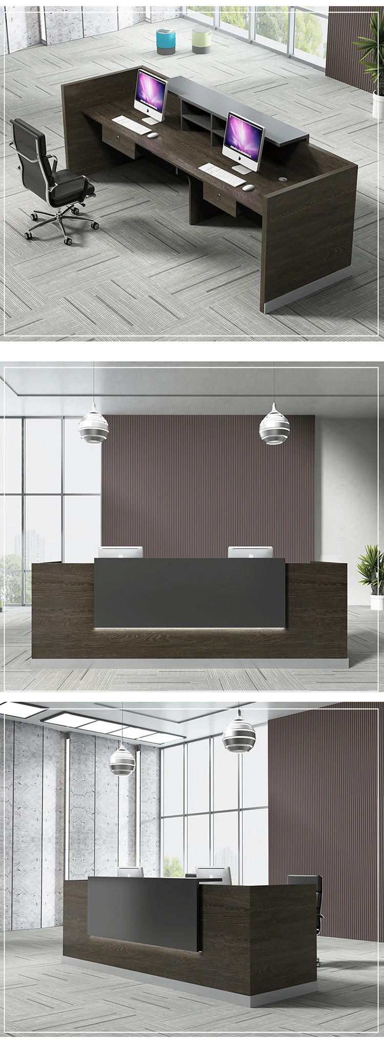 Modern Luxury Office Reception Counter - Durable & Stylish