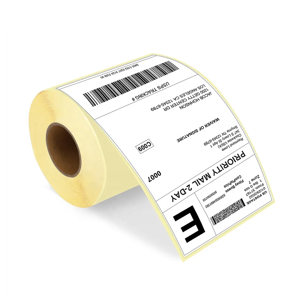 Strong Adhesive Express Barcode Label Fan Fold Thermal Labels 4x6 