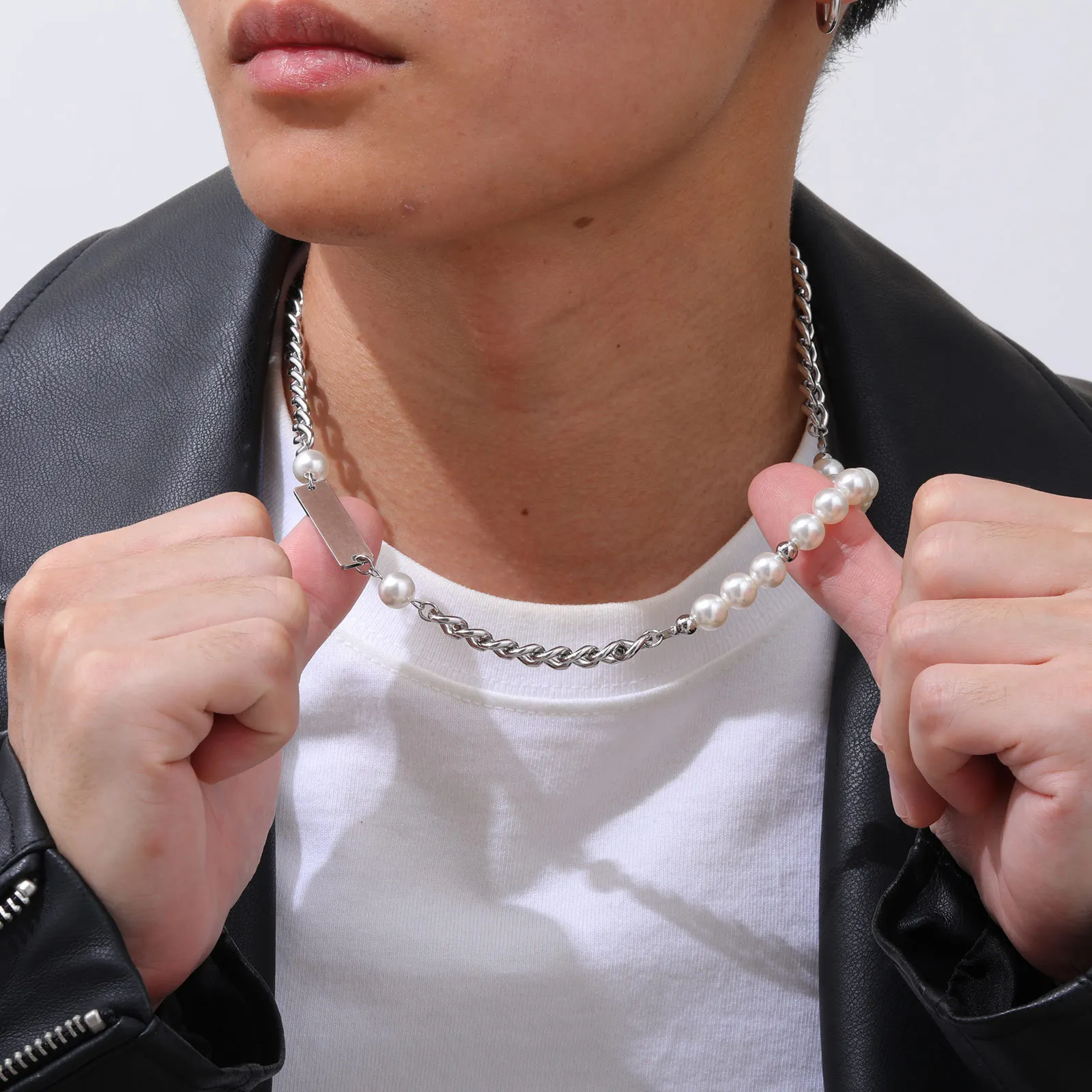 Man Thick Pearl Necklace Buy Male Hip Hop Gift Korean Style
