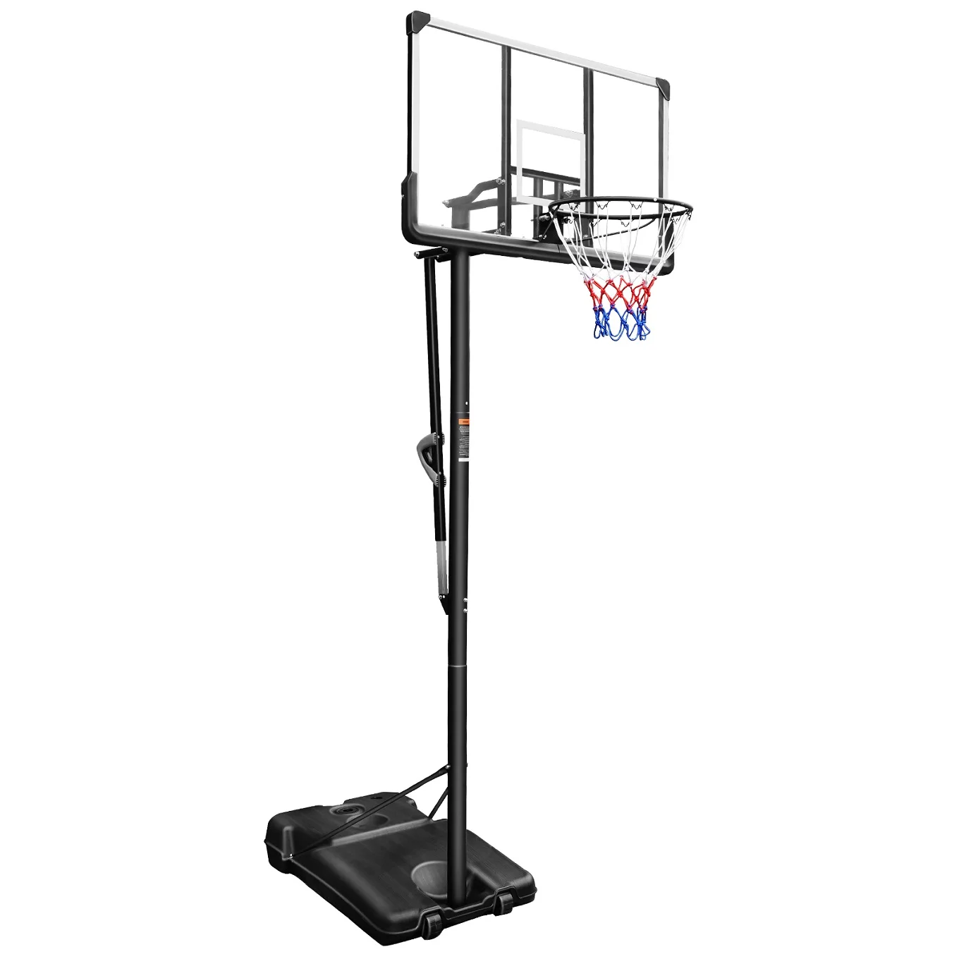 IUNNDS Adult Portable 10FT Handle Bar Height Adjustable Basketball Hoop 48 Inch PC Backboard With Tray