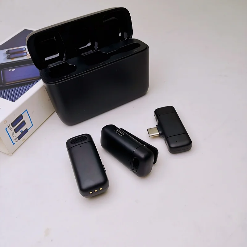 K13  3 in 1   Wireless Lavalier Microphone With Charge Box  Wireless Audio Video Recording Mini Mic for  Type c iphone 15