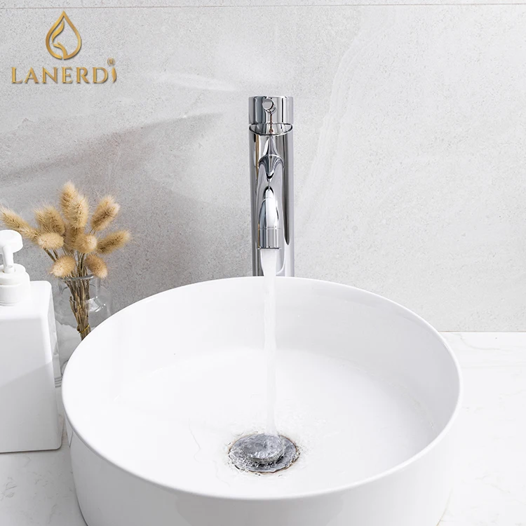Tuscany Luxury Lav SS304 Swan Faucet Modern Single-Hole Single Handle Metered Hot/Cold Water Valve Ceramic Core NSF Certified