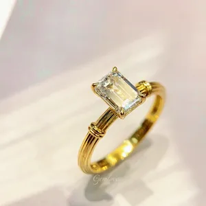 14K/18K Gold 1.05CT Lab-Grown Diamond Eternity Ring for Women, 2.54g Emerald Cut Roman Band, Wedding/Anniversary Gift