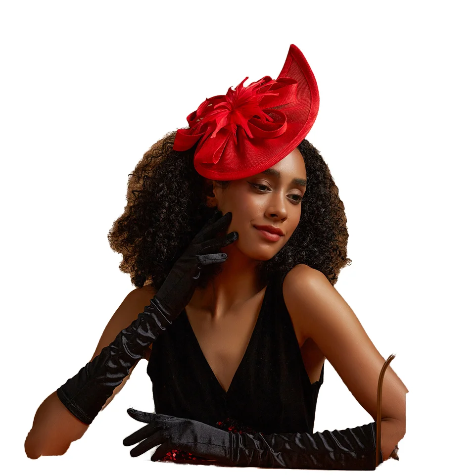 Хит продаж, шляпа Kentucky, Дерби, шляпа с цветочными цветами, шляпа Sinamay, формальная шляпа с бантом из перьев для женщин, украшение для вечеринки