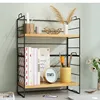 Bookshelf style - Black frame, natural wood color