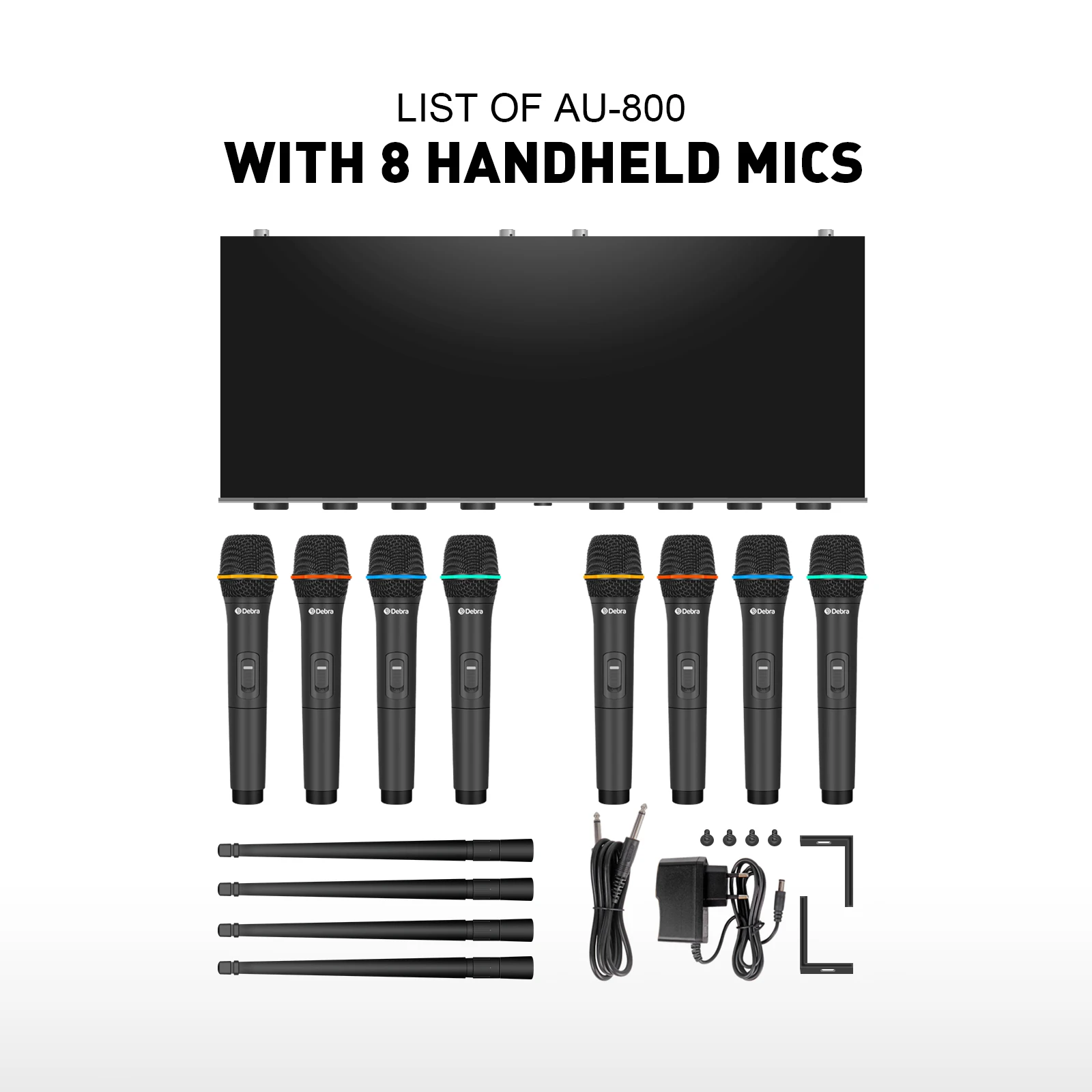 8 Channel Uhf Wireless Microphone System Handheld/lavalier/headset Mic