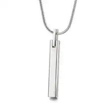 Unisex Minimalist Stainless Steel Silver/gold/black Bar Shape Pendant