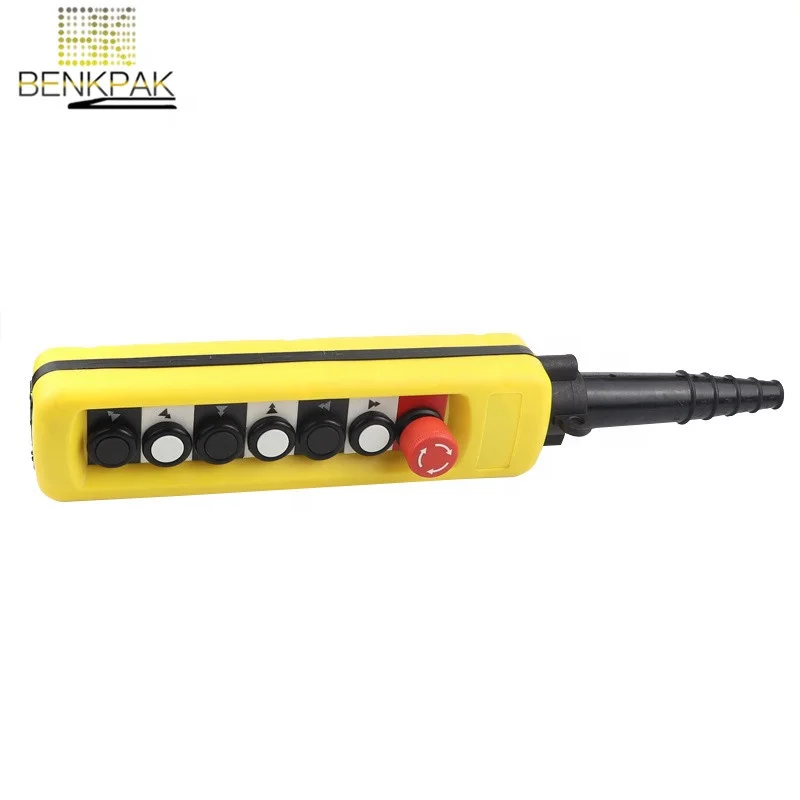 Double Speed Hoist Crane Pendant Control Stations 6 Push Buttons Switch Emergency Stop Circuits Double Insulated Made Plastic
