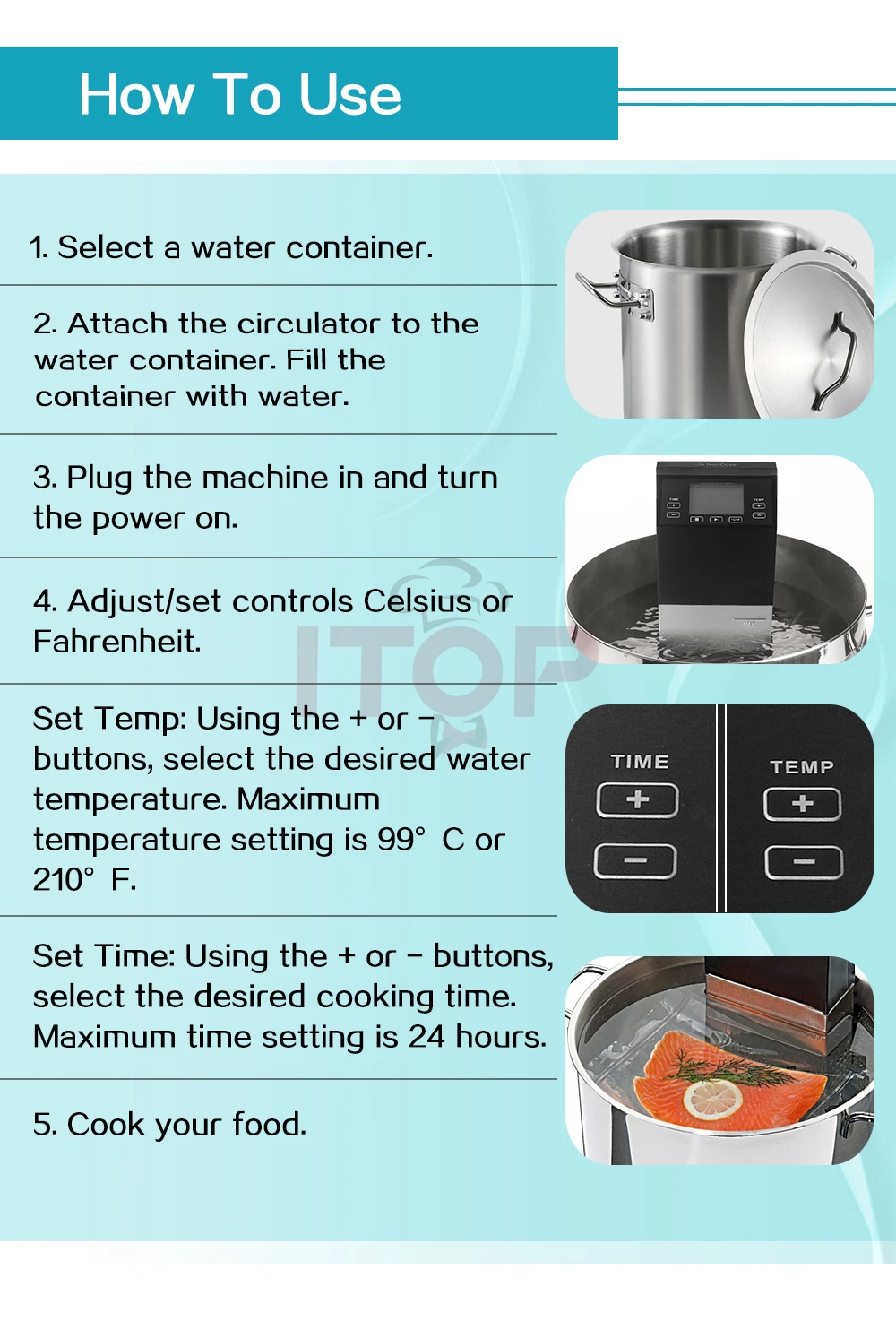 Commercial Immersion Circulator Head Slow Cook Machine Sous Vide 30l