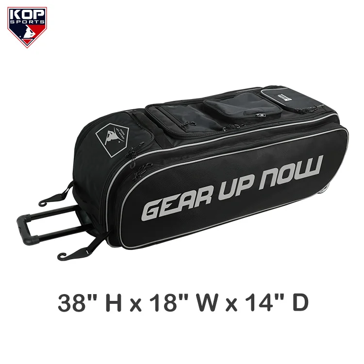 Large Storage Capacity Baseball Kit Bag Long Trolley Slowpitch Softball