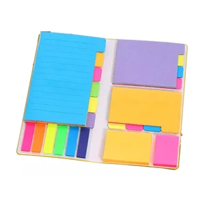 OEM Custom Memo Pad Sticky Note Tabs New Arrival Print Paper Notebook Fabric PP Cover Hard Cover Sticky Notepad Paper PU Cover