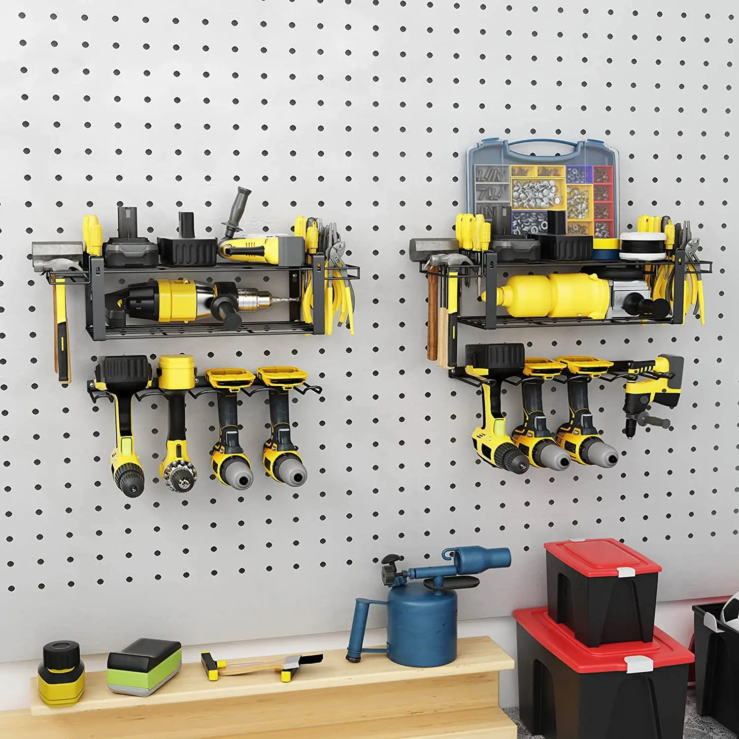 2 Supports Muraux Réglables Pour Outils - Garage & Atelier - 9kg Charge Max