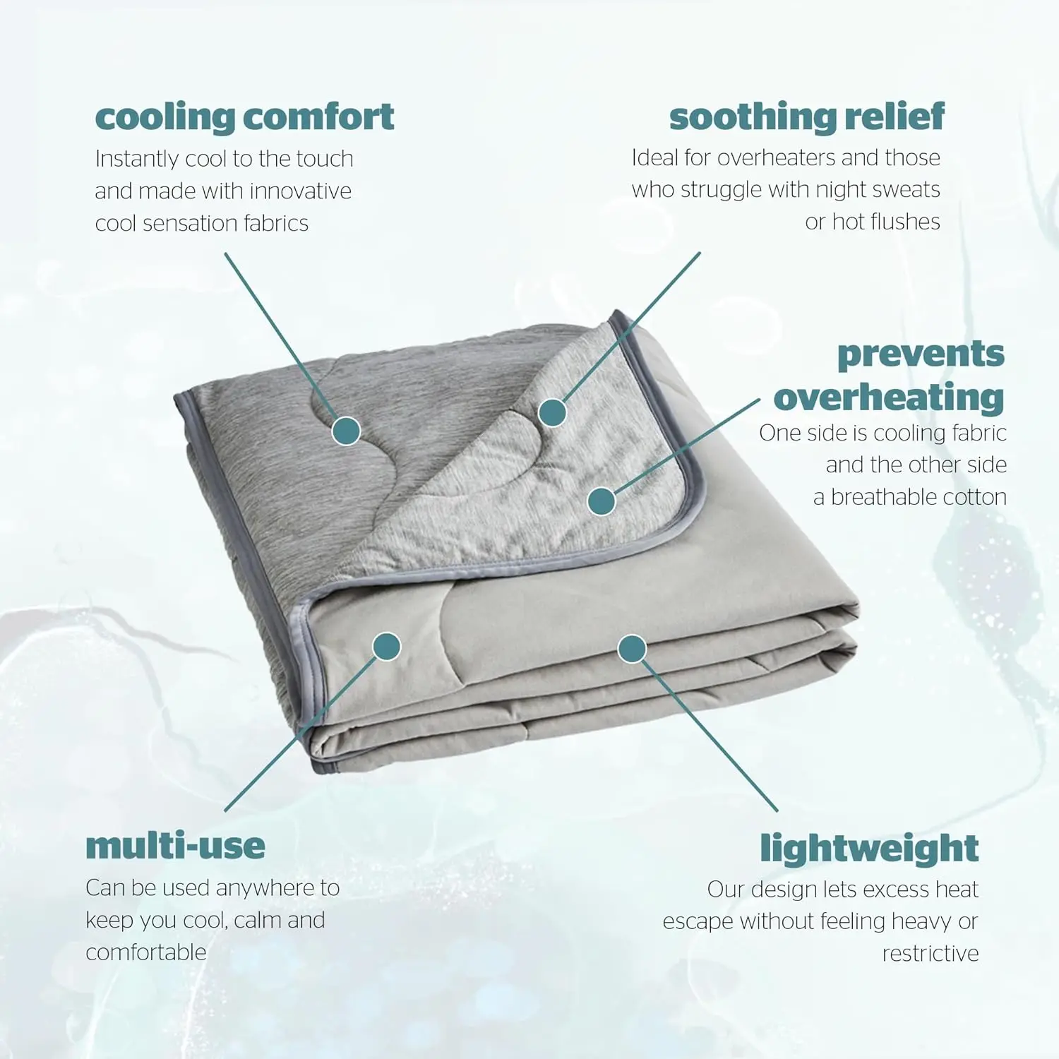 Throw Custom Size Summer Q-Max 0.4 Cooling Double-Sided Cool Soft Cool Blanket Breathable  Cooling Lightweight Comfortable