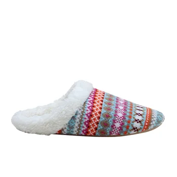 Warm knitted home slippers  lined with winter indoor cotton memory foam promotional gifts