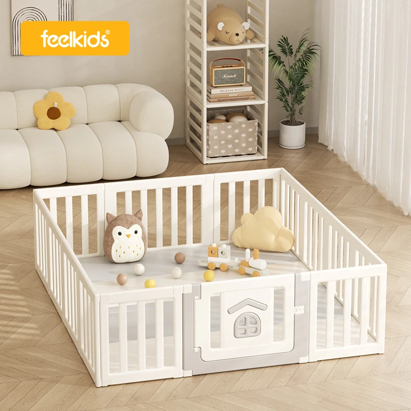 Feelkids HDPE Plastic Baby Playpen Cabin Fence for Home Gym School Kids' Living Room Hospital Use-for Babysitting Safety