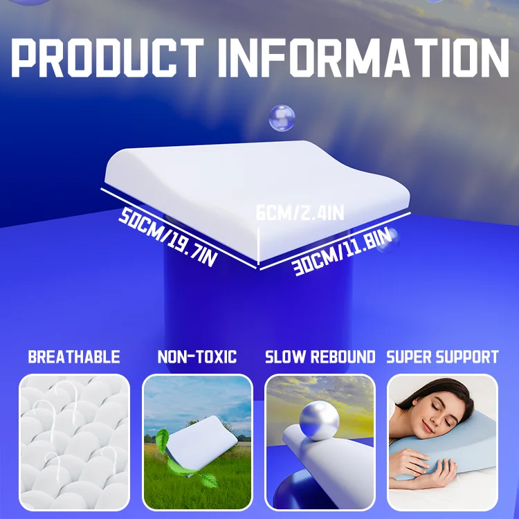 Wholesale Modern Style Soft Breathable Orthopedic Contour Memory Foam Pillow Customized Cervical Sleep for Neck Solid Slow