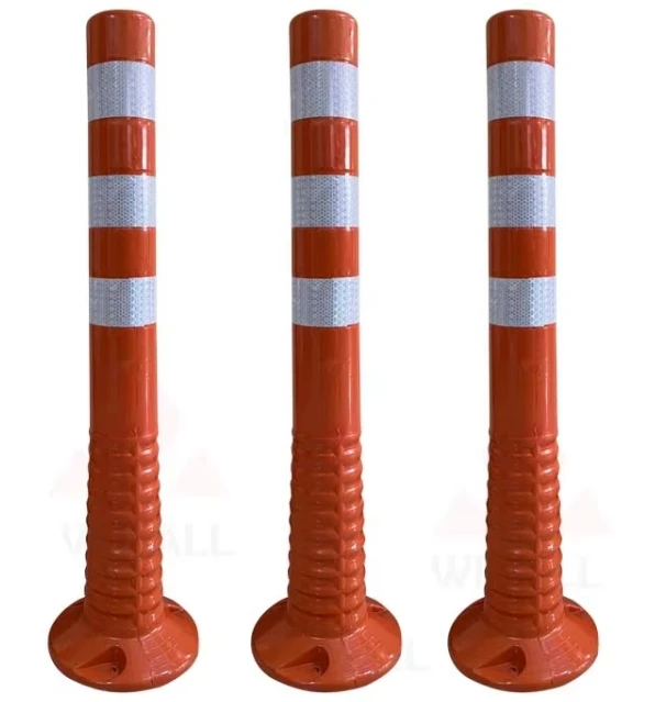 Road Warning Post Parking Guide Marker Lane Divider 75cm Safety Spring PU Traffic Bollard
